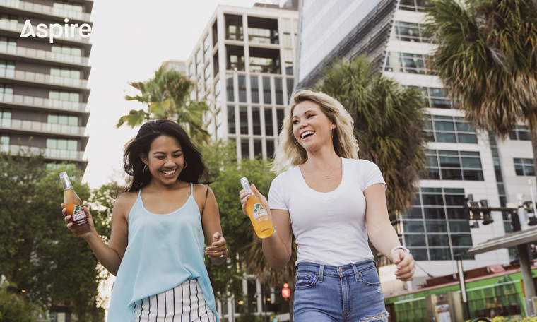 Brand ambassadors walking outside