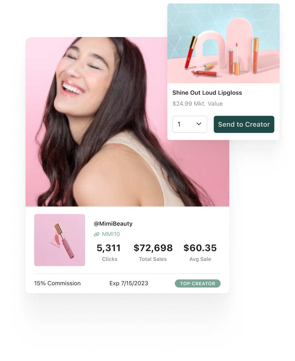 Send product to creators directly through Aspire's product seeding feature