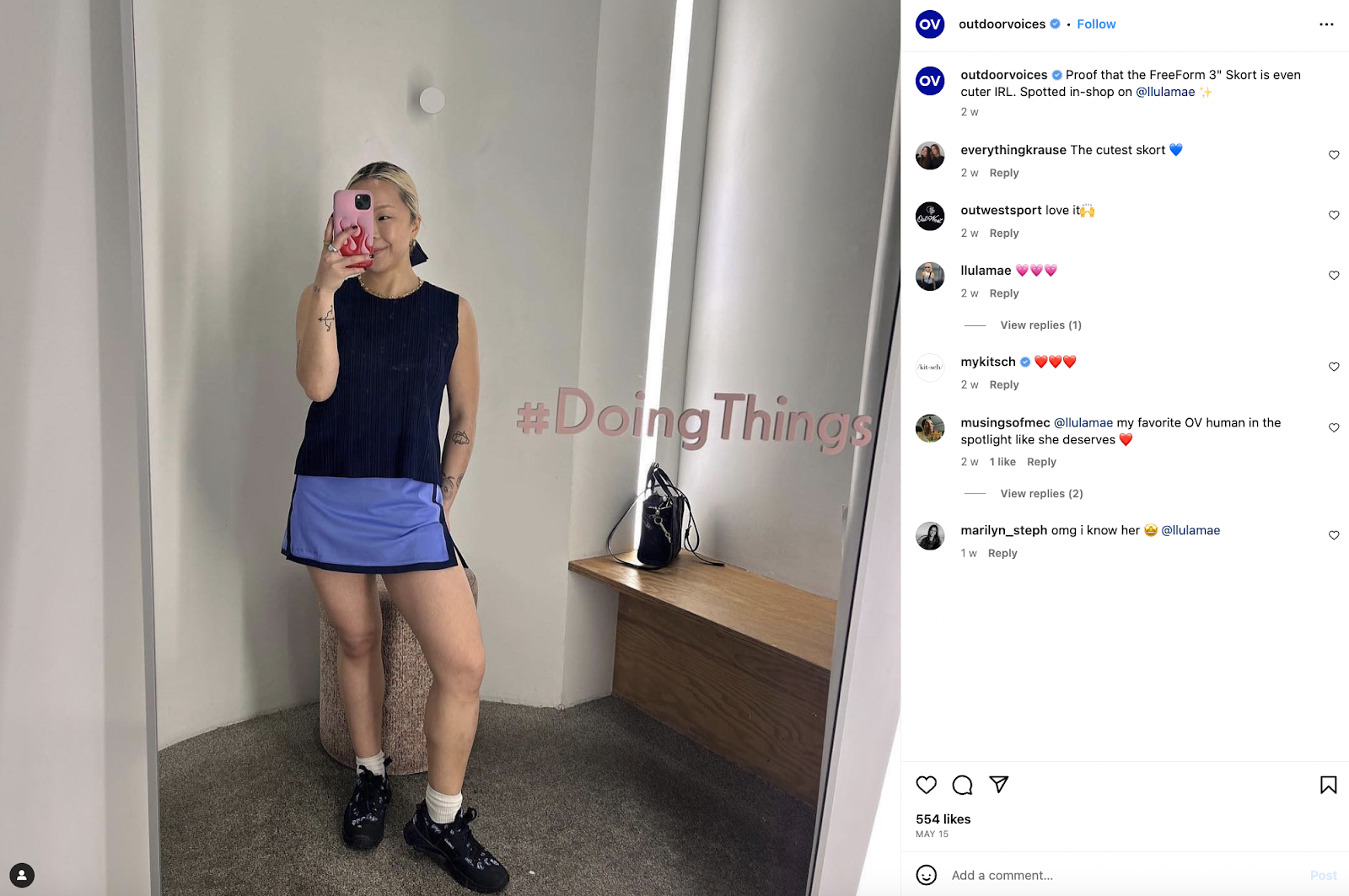 Outfit in mirror