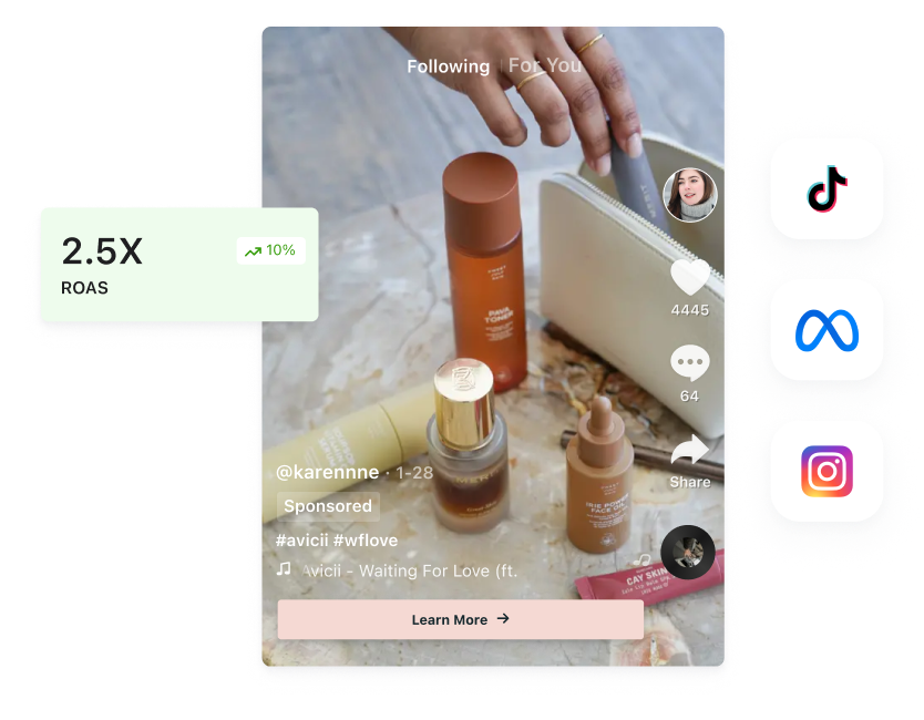 Aspire lets you seamlessly run UGC ads on Meta and Instagram
